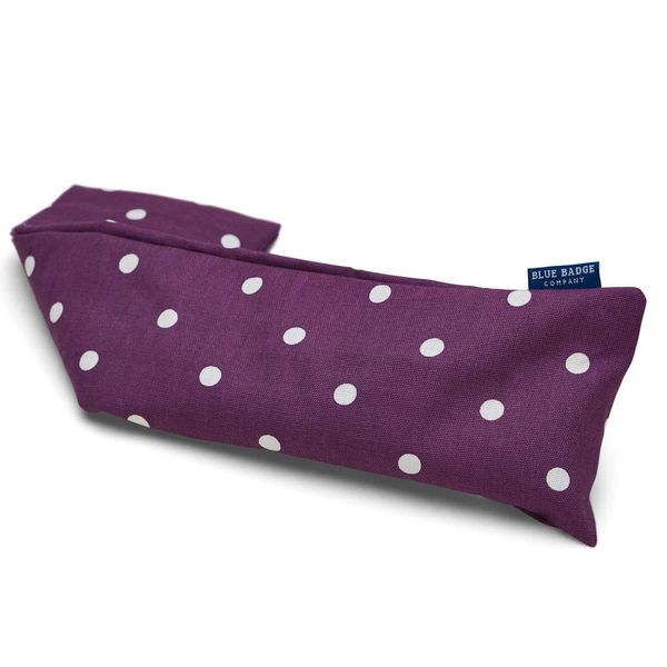 Blue Badge Co Heated Microwavable Heat Pack in Polka Dot Purple Spotty Fabric Machine Washable Wheat Warmer Bag, Lavender Scented Natural Wheat Grains for Pain Relif