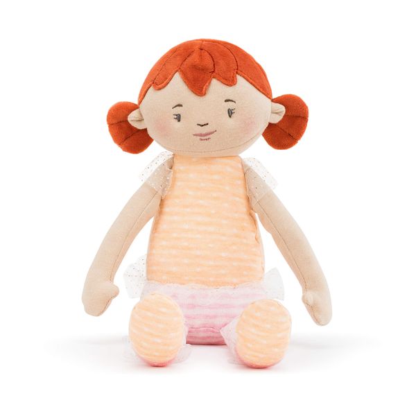 DEMDACO Strong Beautiful Redhead Girl 14 inch Plush Polyester Fabric Stuffed Doll Toy