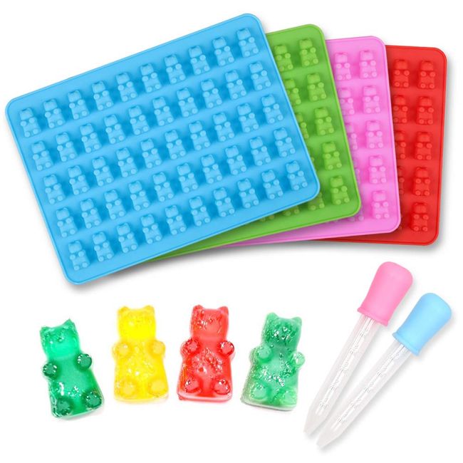 Gummy Bear Mold Candy Making Supplies Chocolates Silicone 4 Molds