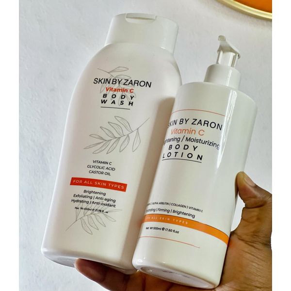 Skin by Zaron Vitamin C Brightening and Moisturizing Body Lotion + Body Wash