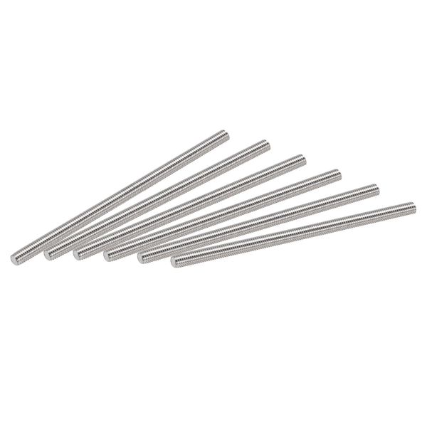 sourcing map 6Pcs M5 x 100mm Fully Threaded Rod 304 Stainless Steel Right Hand Threads,M5-0.8 Thread Pitch