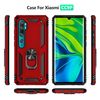 DEDUX Case for Xiaomi Mi Note 10/10 Pro [Tough Armour Series] Rugged Anti-Scratch PC Back Panel Shell + Shockproof TPU + Foldable Brackets Silver