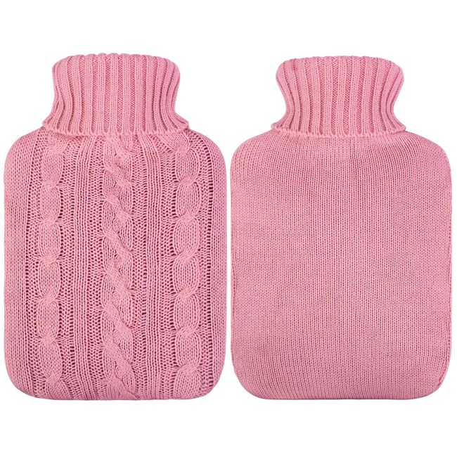  Attmu Hot Water Bottle with Cover Knitted, Transparent Hot Water  Bag 2 Liter - Pink : Health & Household