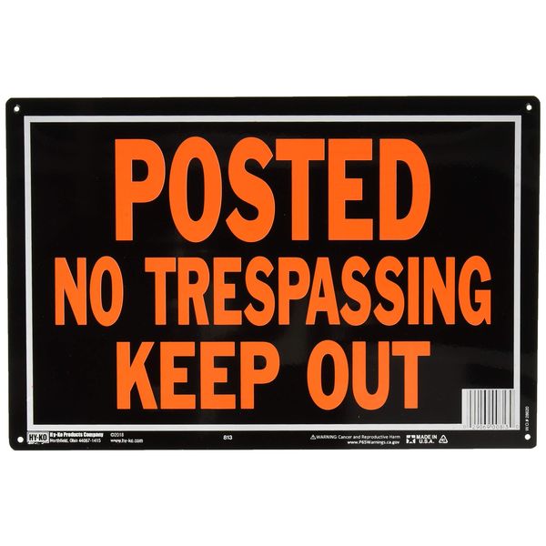 Hy-Ko Aluminum Sign,No Trespassing Property Sign (Pack of 12)