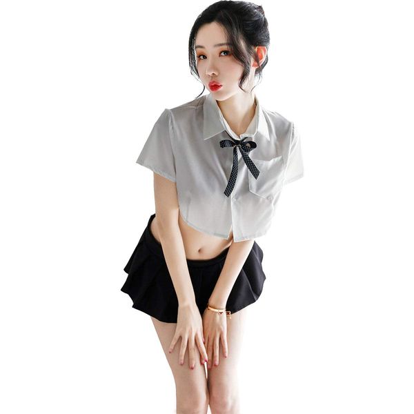 Sailor Uniform, Cosplay, Sexy Lingerie, Extreme, Erotic, Cute, Uniform, JK, Girls' Uniform, High School Student, High School Girl, Costume, See-through, Sheer Mini Skirt, Underwear, Women (Black)