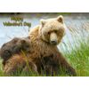 Grizzly Bear Valentines Day Card