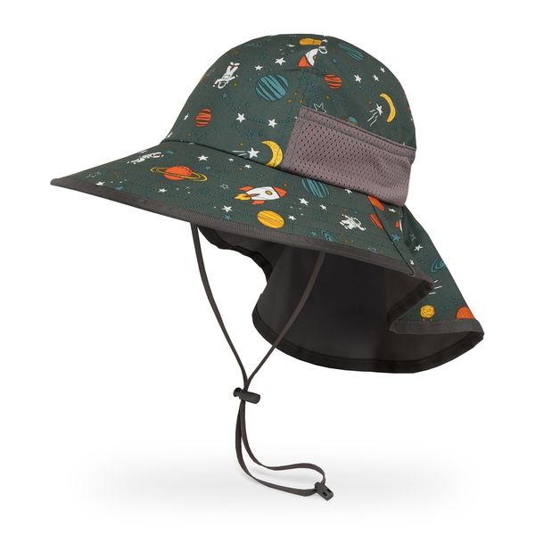 Sunday Afternoons Kids’ Play Hat, Toddler Sun Hat with Neck Flap, UPF 50+ Protection, Outdoor Hats for Girls, Boys, Summer Beach Hat, Space Explorer, Medium