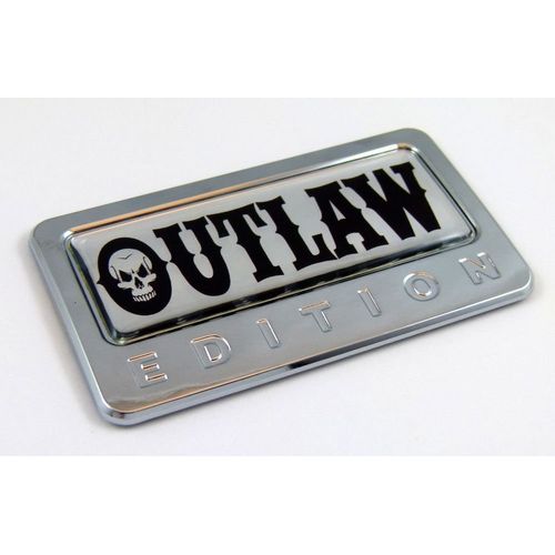 Car Chrome Decals CBEDI-Outlaw Outlaw Edition Chrome Emblem with Domed Decal Car Auto Bike Badge Motorcycle