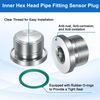 sourcing map M26x1.5 Inner Hex Head Pipe Fitting Plug, Universal 304 Stainless Steel Thread Socket Plug with Green O-Ring for Terminate Pipe Ends or Replacement Drains