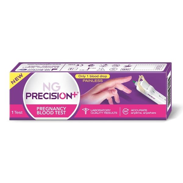 NG PRECISION+ Pregnancy Blood Test | All-in-One Blood Test to Use at Home | You Can Test at Any Time & Anywhere | Accurate Lab-Quality Results | Early Pregnancy Detection