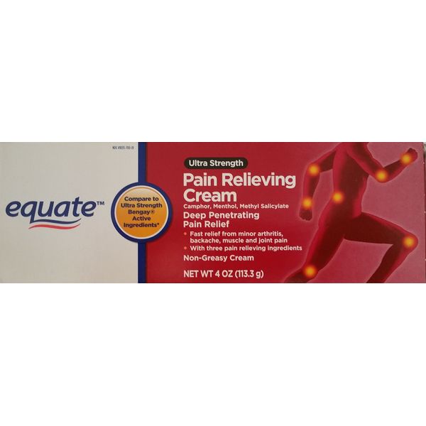 Equate Ultra Strength Pain Relieving Cream Muscle Rub, 4-Ounce Tube