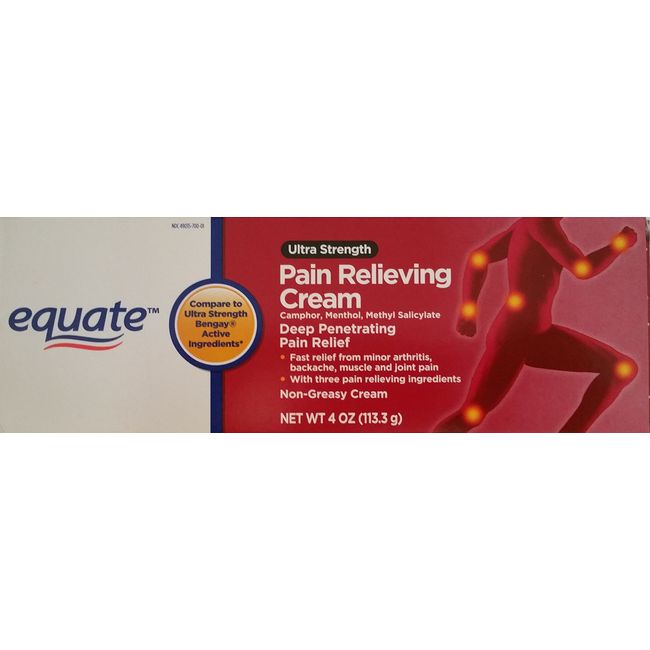 Equate Ultra Strength Pain Relieving Cream Muscle Rub, 4Ounce Tube