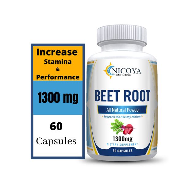 Organic Beet Root Boost Energy, Blood Circulation, Performance  & Stamina  60 ct