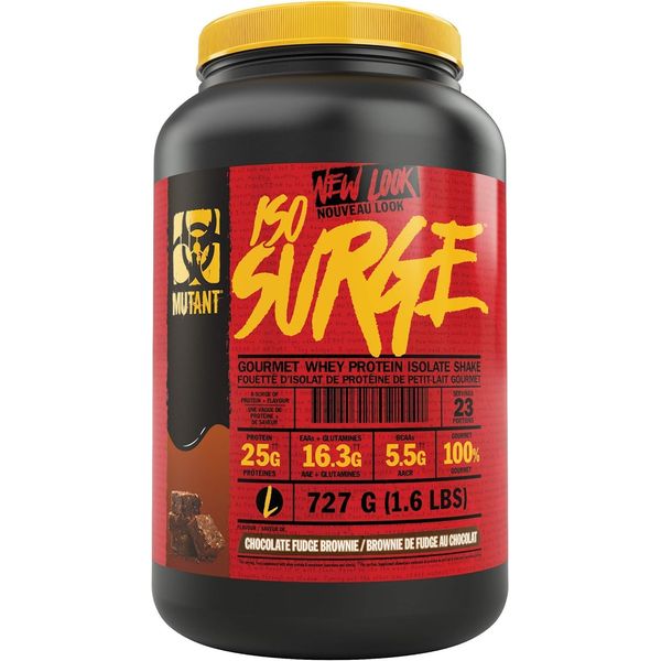 Mutant ISO Surge Whey Protein Isolate Powder Acts Fast to Help Recover, Build Muscle, Bulk and Strength, 1.6 lb - Chocolate Fudge Brownie