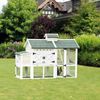 71" Wooden Elevated Chicken Coop with Removable Tray and Nesting Box, White