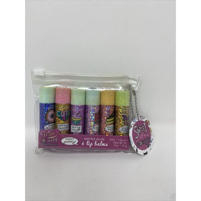 Sweet Like Donuts Happy With Sprinkles 6 Assorted Lip Balms 0.15oz each