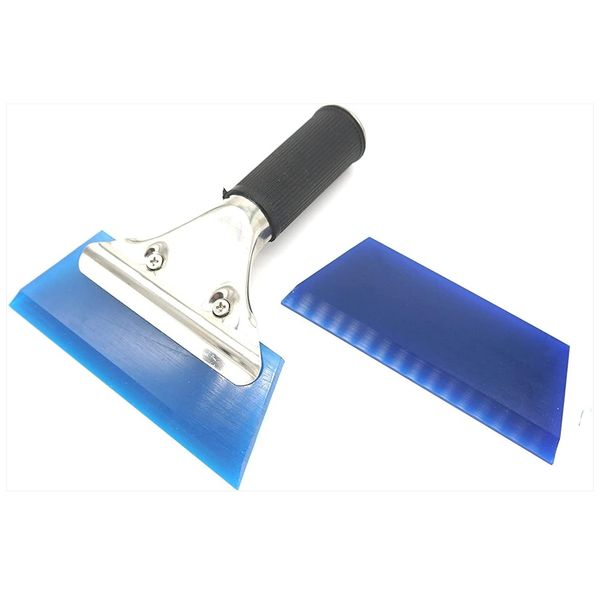 North Shore Car Window Film Squeegee Blue Silicone Blade Film Construction Tools Glass Film Drain Squeegee Rubber 1 Replacement Blade Included