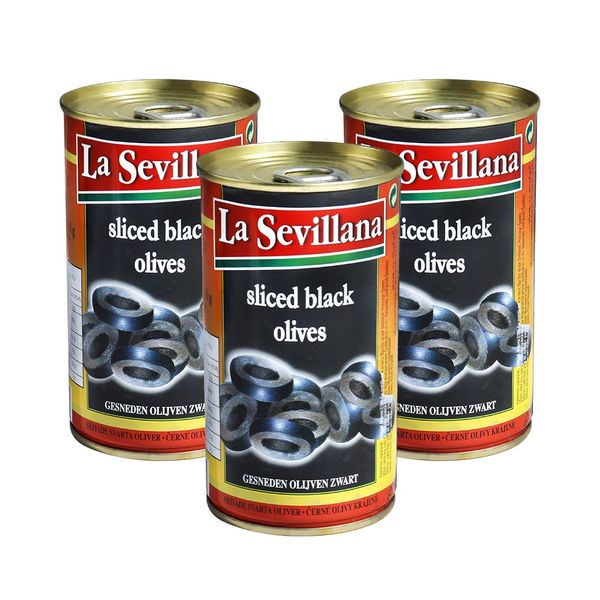 Lacevillena Sliced ​​Black Olives (Can) 350g x 3