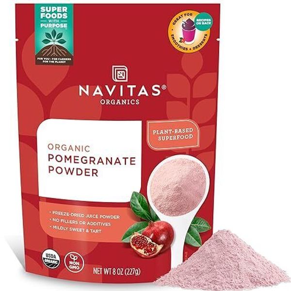 Navitas Organics Pomegranate Powder 8oz. Bag 45 Servings — Organic Non-GMO Fr...