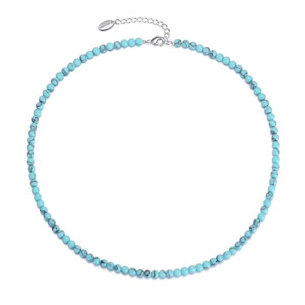 Philip Jones Synthetic Turquoise Mini Beaded Gemstone Necklace