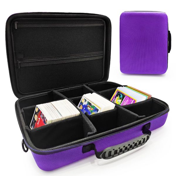 superaimi 2200+ Trading Card Storage Case for MTG, Card Storage Organizer with 8 Dividers and Shoulder Strap, Playing Card Travel Carrying Case Fits for TCG TGG, Game Cards, Sports Cards