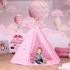 Kids Teepee Indoor Outdoor Play Tent Portable Toy w/ Mat Pillow Carry Case