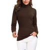 Exchic Women's Basic Long-Sleeved Slim Fit Turtleneck Sweatshirt - l