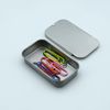10 x 20ml Rectangular Tin with Slider Lid - Small Travel Containers/Sweets/Lip Balm/Favour/Gift/Pill Boxes - Silver