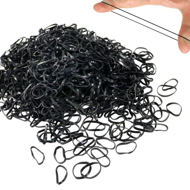 Hanyousheng Mini Haargummis, 1100 Stück Kleine Haargummis, Mini Elastische Haarbänder Gummibänder, Haargummis Mädchen Klein für Kinder Haar Zöpfen Hochzeitsfrisur, Kleine Dreadlocks, Schwarz