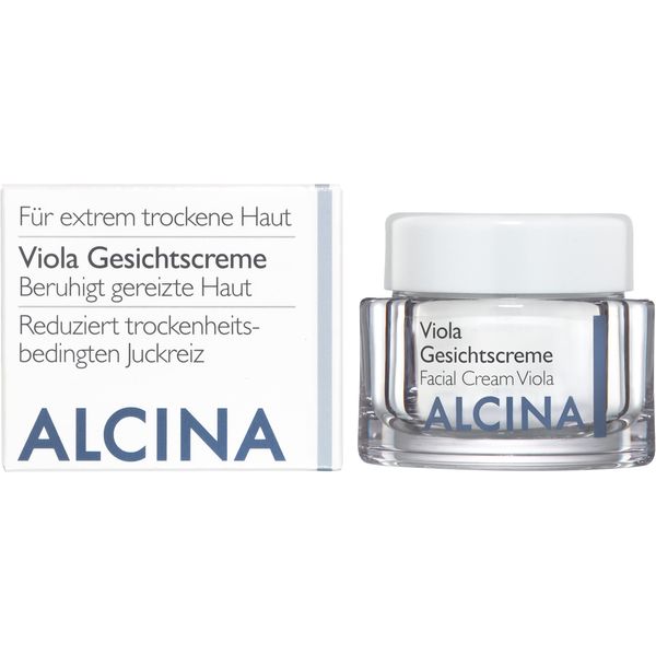 ALCINA Viola Gesichtscreme - 1 x 50 ml - Trockene Haut - Reduziert trockenheitsbedingten Juckreiz - Bewahrt vor Schuppenbildung