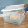 Sterilite 64 Qt Clear Plastic Stackable Storage Bin w/ White Latch Lid, 12 Pack