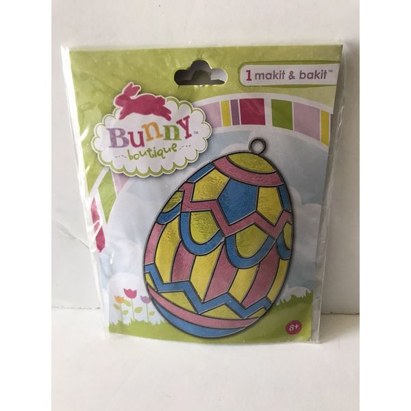 MAKIT & BAKIT YELLOW/BLUE/PINK LARGE DECORATED EASTER EGG SUN CATCHER KIT NIP
