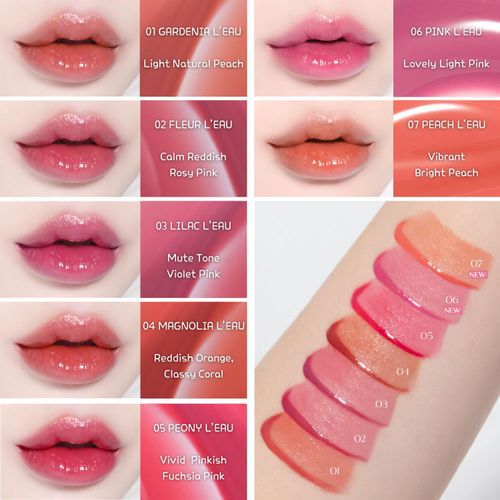 BBIA L’EAU Tint – Glossy & Glow Lip Stain, Watery Lip Tint, Non-Sticky, High Shine Finish, Long-lasting, Moisturizing, Lightweight, Natural, Daily Use, Vegan, Korean Lip Makeup (02 FLEUR L'EAU)