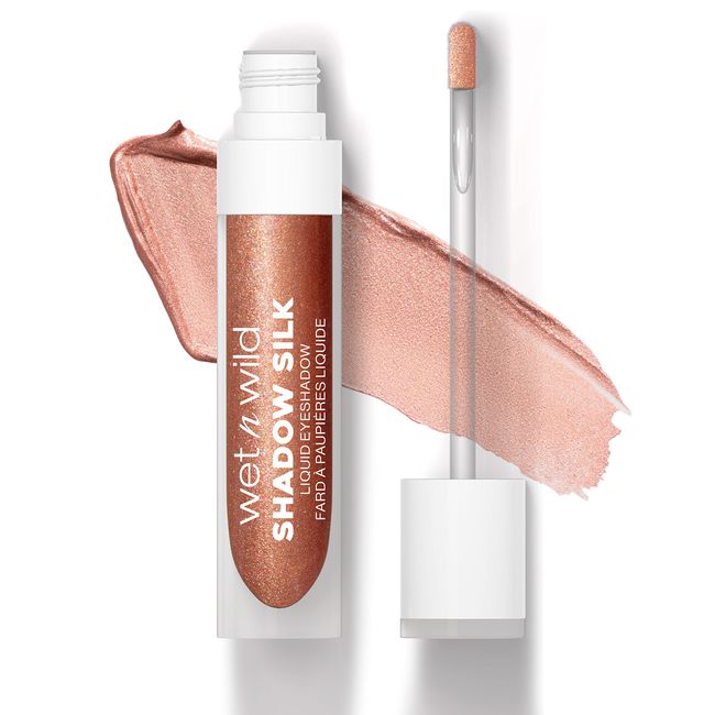 wet n wild Shadow Silk Liquid Eyeshadow, Hochpigmentierter Flüssig-Lidschatten mit Schimmerfinish, Schnell Trocknend, Einfaches Auftragen mit Stiftapplikator, Farbton Heart Of Rose Gold