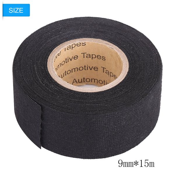 Black Electrical Tape,32mm X11.5m Fabric Tape Self Adhesive Anti Squeak Rattle Felt Automotive Wiring Harness Tape,Reduce Noise High Temperature Heat Resistant Insulation Tape for Electrical Wires