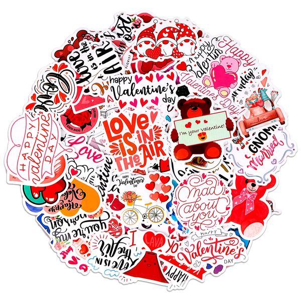 WhatSign Valentines Day Stickers 100Pcs Valentines Love Stickers Scrapbook Stickers Supplies Waterbottle Laptop Decals Scrapbooking Valentines Accessories Crafts Stickers for Kids Girls Teens Adults