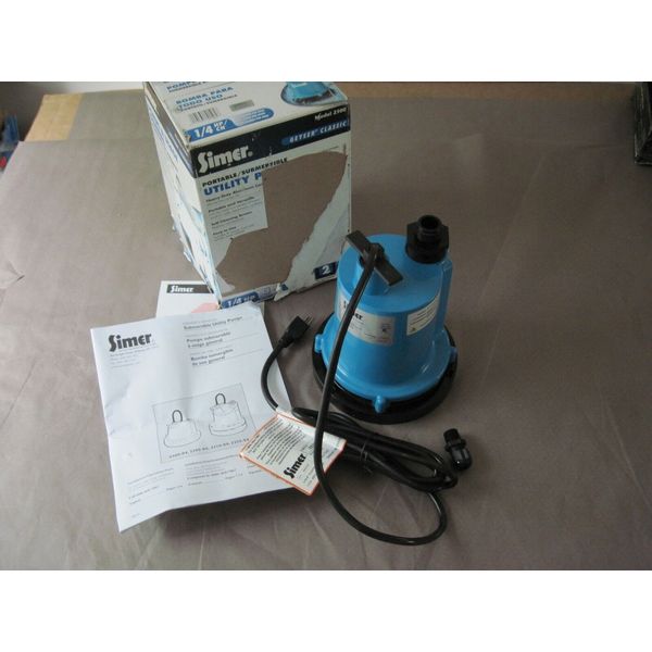 Simer 2300-04 Submersible Utility Pump 1/4 HP, 115V, 1-1/4" Discharge