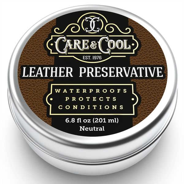 Care & Cool Leather Conditioner, Protector, and Renovator (6.8 oz). The Best Waterproofing Leather Restorer for Shoes, Seats, Upholstery and More. Condition and Preserve Your Leather Products Durably.