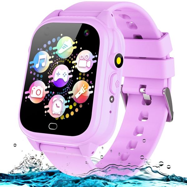 Waterproof Game Smart Watch for Kids Age 3-12 with 26 Games Camera Video Music Player Alarm Clocks Pedometer Flashlight, HD Touch Screen Toddler Watches Boys Girls Gift Toy for Birthday Christmas