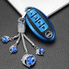Blue TPU+Leather Full Seal Remote Control Keyless Cover Protector For Nissan