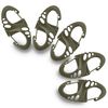 Carabiner Clip - Double Spring snap Hook- 5 Pack S-Biners - Locking Key Ring - Olive Mini Carabiners
