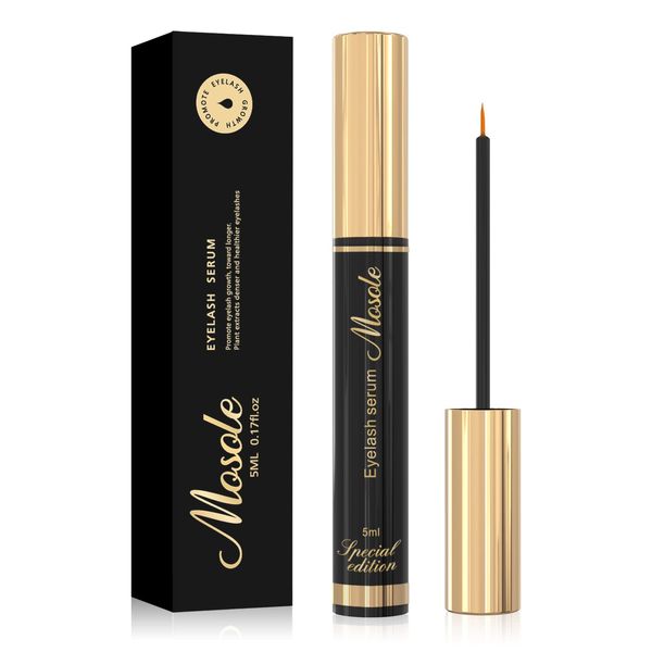 Premium Eyelash Growth Serum - 5ml Fuller & Longer Looking Eyelashes Lash Enhancing Serum for Natural Lashes or Lash Extensions & Brows, Vegan & Cruelty-Free