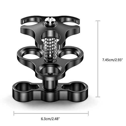 Sea frogs Diving Essential Accessory Ball Arm Clamp Three Cut Out Hole Lighting Arm System Fixed Mount Waterproof Case Tray Attachment CP-3