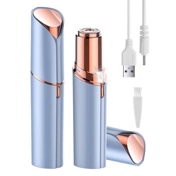 Facial Hair Remover for Women, Mini Face Hair Trimmer, USB Rechargeable Epilator Lady Shaver Portable Face Hair Trimmer Device for Women Lips Face Body Peach Fuzz