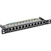 InLine® 10 Inch Patch Panel Cat.6A 0.5HE 12-Way Black RAL9005