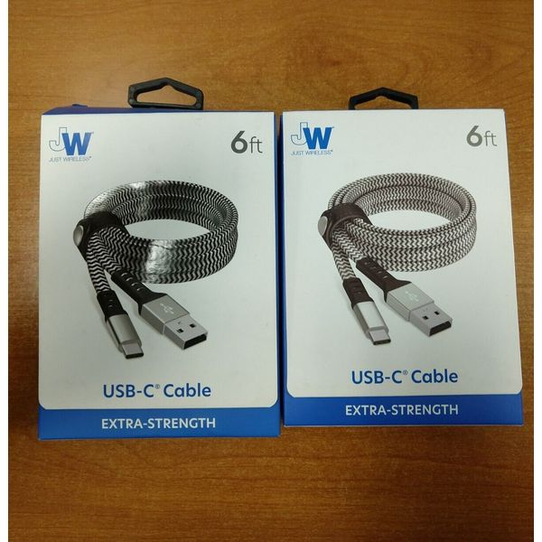 2 Boxes: Just Wireless 6ft. USB-C Cable Extra Strength  - E7D