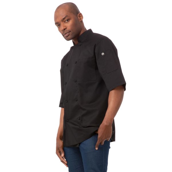 Chef Works Men's Montreal Cool Vent Chef Coat, Black, Large