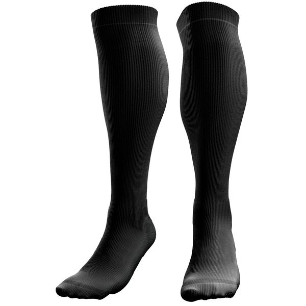 aZengear Compression Socks (20-30 mmHg) Anti DVT Air Flight Travel Stockings, Swollen Restless Legs, Varicose Veins, Running, Shin Splints Calf Pressure Support, Pregnancy, Sports (Black, S/M)