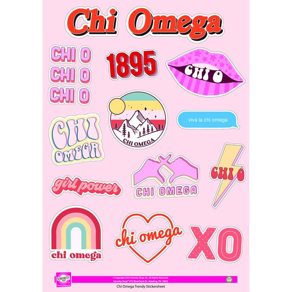 Chi Omega - Sticker Sheet - Girl Power