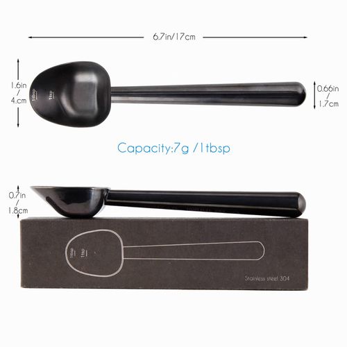Easyworkz Stainless Steel Long Hollow Handle Coffee Scoop,7g Measuring Spoon for Ground Coffee and Loose Leaf Tea, Gunmetal